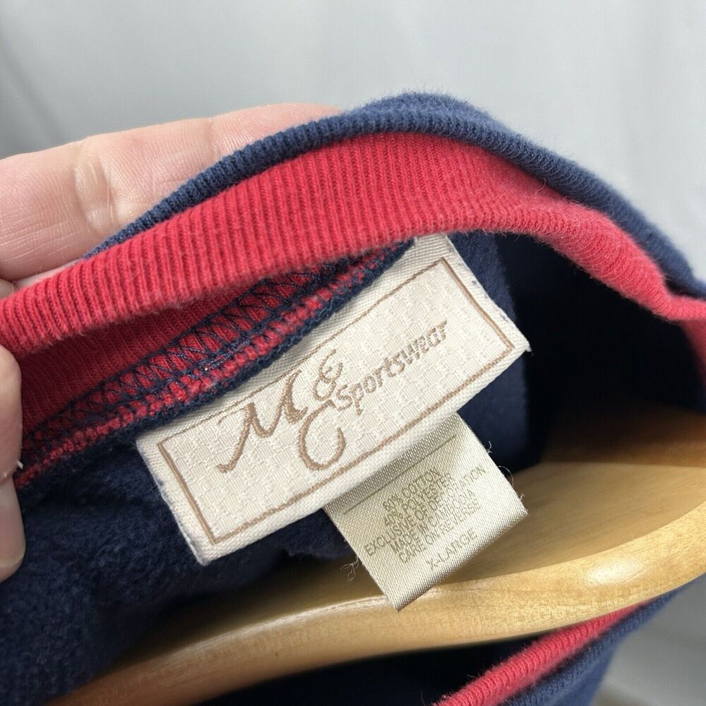 M & C Sportswear Sweatshirt Women’s XL Blue Grandma Santa Holiday Warm - Picture 7 of 8